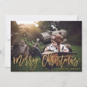 Frohe Weihnachts Gold Glitzer Script Foto
