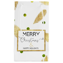 Frohe Weihnachts Gold Glitzer Script Kleine Gesche Geschenktüte