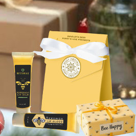 Frohe Weihnachts Gold Snowflake auf dem Gelben Pia Geschenkschachtel