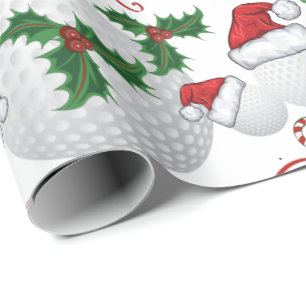 Frohe Weihnachts-Golf    BallSanta Geschenkpapier