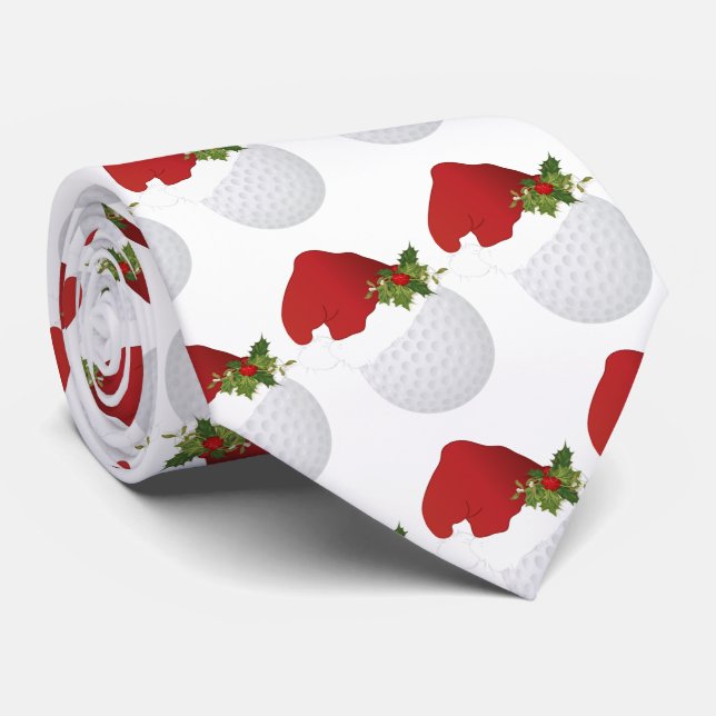 Frohe Weihnachts Golf Design Krawatte (Gerollt)