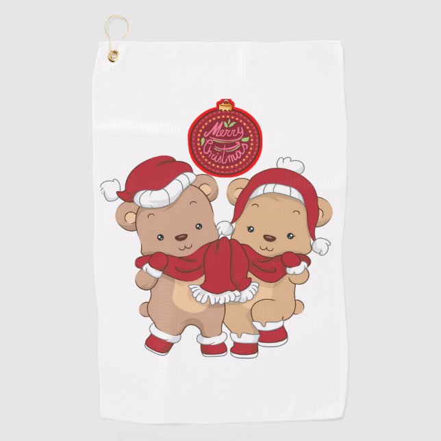Frohe Weihnachts Golf Towel Golfhandtuch (Vorderseite)