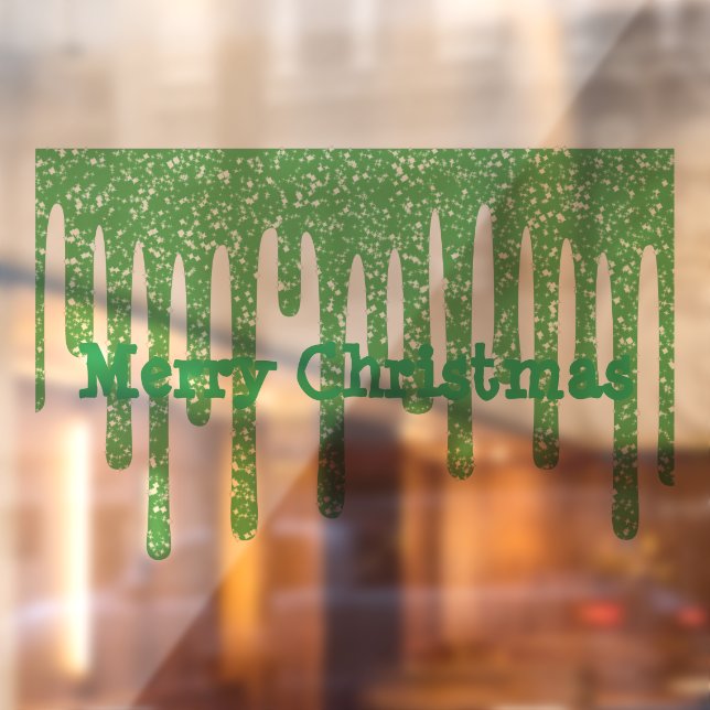 Frohe Weihnachts-Green-Wax-Tropfen Fensterheber Fensteraufkleber (Blatt 2)