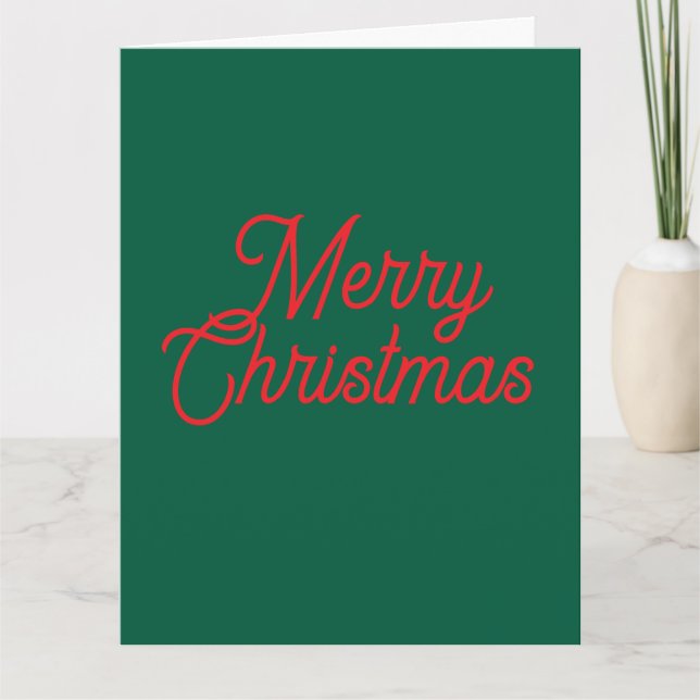 Frohe Weihnachts Grün Drehbuch Urlaub Karte (Vorderseite)