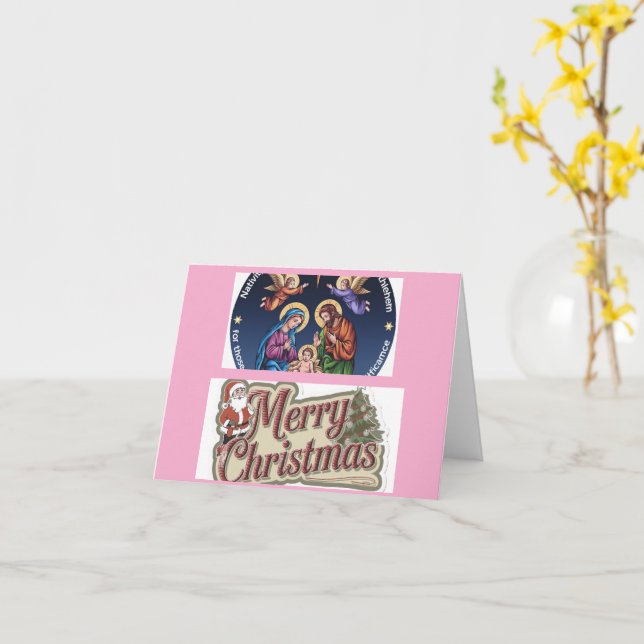 Frohe Weihnachts-Grün Familie Foto Weihnachtskarte Karte (Gelbe Blume)