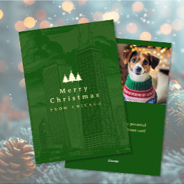 Frohe Weihnachts-Grün-Foil-Urlaubskarte Folien Feiertagskarte