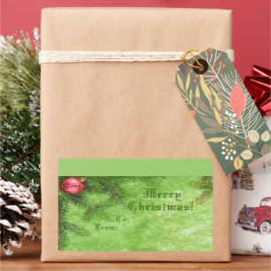 Frohe Weihnachts-Grün-Geschenksticker Rechteckiger Aufkleber