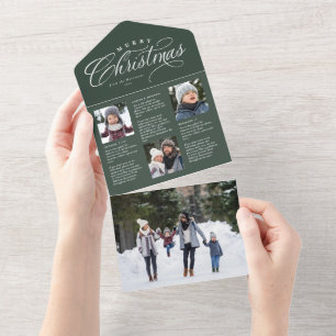 Frohe Weihnachts-Grün Jahr im Rezensionsurlaub All In One Einladung
