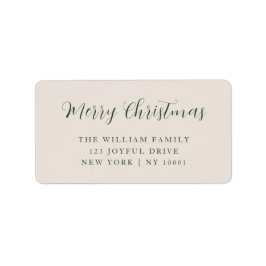 Frohe Weihnachts-Grüne Typografie-Rücksendeadresse Adressaufkleber