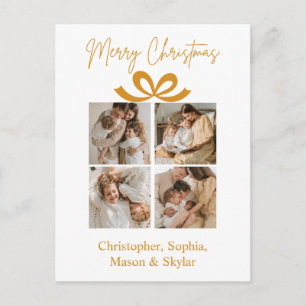 Frohe Weihnachts Gruß Foto Collage Gold Postkarte