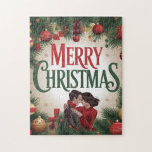 Frohe Weihnachts-Grußkarte für ein Paar
