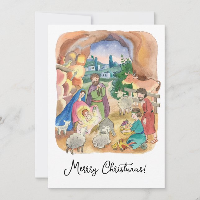 Frohe Weihnachts Grußkarte, Kleiner Jesus Christus Einladung (Vorderseite)