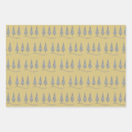 Frohe Weihnachts-Hahnentrittmuster Baummuster Geschenkpapier Set