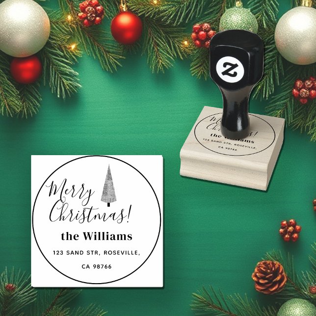 Frohe Weihnachts-Hahnentrittmuster Tree Gummistempel (Von Creator hochgeladen)