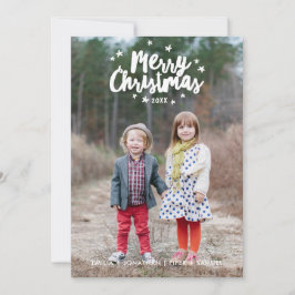 Frohe Weihnachts-Hand-Foto-Flachkarte Feiertagskarte