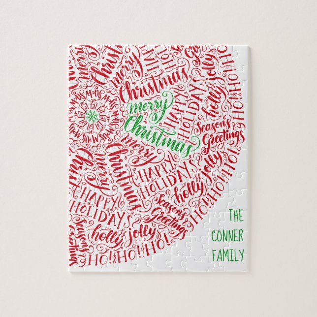 Frohe Weihnachts Hand Lettered Mandala Elegant Red (Vertikal)