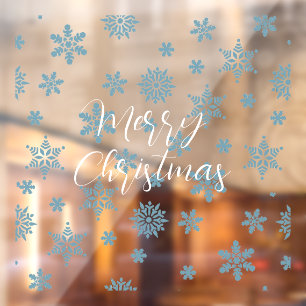 Frohe Weihnachts handgeschriebene Texte Schneefloc Fensteraufkleber