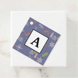 Frohe Weihnachts handgezeichnete Bäume Schneeflock Geschenkanhänger