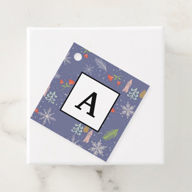 Frohe Weihnachts handgezeichnete Bäume Schneeflock Geschenkanhänger (Beispiel)