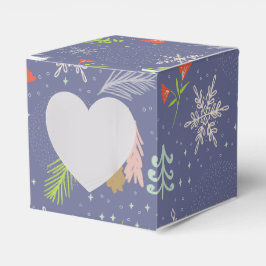 Frohe Weihnachts handgezeichnete Bäume Schneeflock Geschenkschachtel