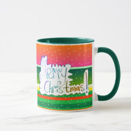 Frohe Weihnachts-Handling künstlerische Tasse