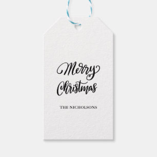 Frohe Weihnachts-Handschrift Geschenkanhänger