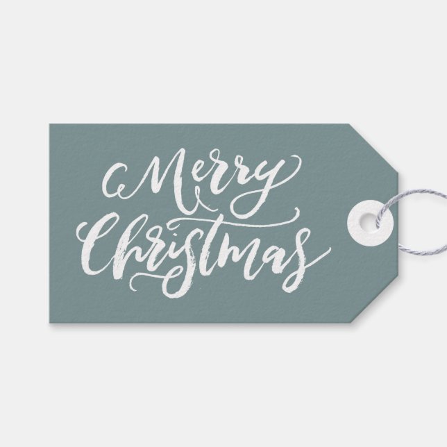 Frohe Weihnachts-Handschrift Geschenketiketten Geschenkanhänger (Vorderseite (Horizontal))