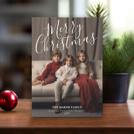 Frohe Weihnachts-Handschrift mit vollem Foto MCM Feiertagskarte