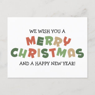 Frohe Weihnachts-hängende Briefe und glückliches n Postkarte