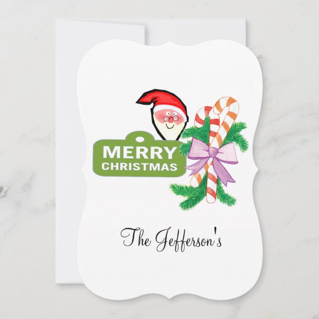 Frohe Weihnachts-Happy Holiday Flat Grußkarte Karte (Vorderseite)