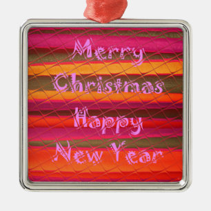 Frohe Weihnachts-Happy New Year Collection Silbernes Ornament