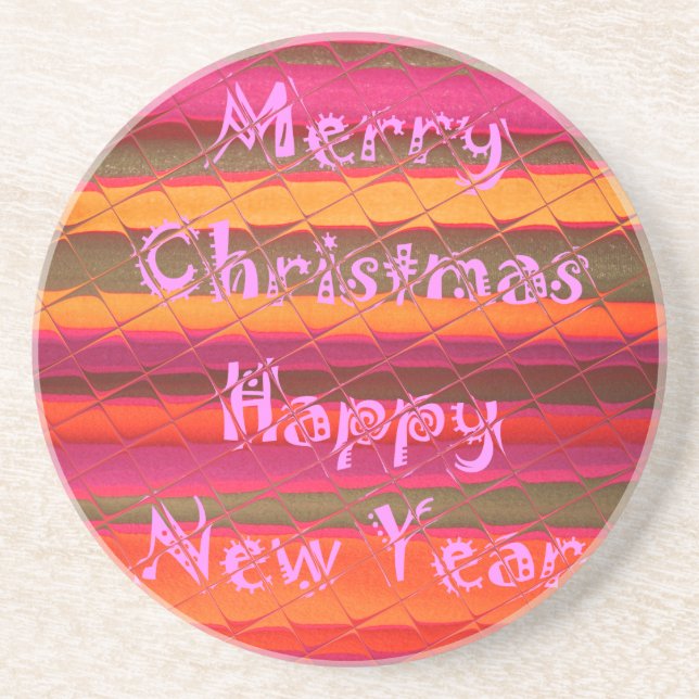 Frohe Weihnachts-Happy New Year Collection Untersetzer (Vorne)