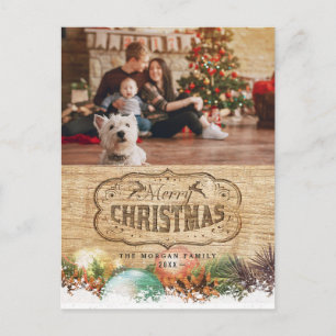 Frohe Weihnachts-Happy New Year Gruß Foto-Karte Feiertagspostkarte