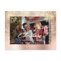 Frohe Weihnachts-Happy Year Gold Snow Glitzer Foto