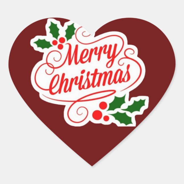 Frohe Weihnachts-Herz-Stickers zu verbreiten die L Herz-Aufkleber (Vorderseite)