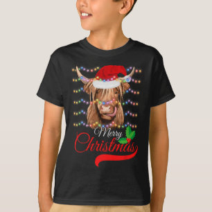 Frohe Weihnachts Highland Kuh Western Weihnachtsma T-Shirt