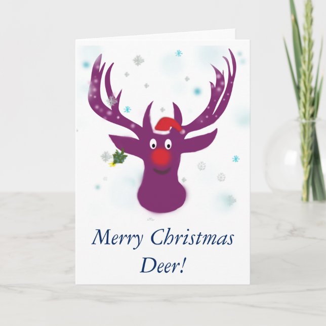 Frohe Weihnachts-Hirsch-Grußkarte Feiertagskarte (Vorderseite)