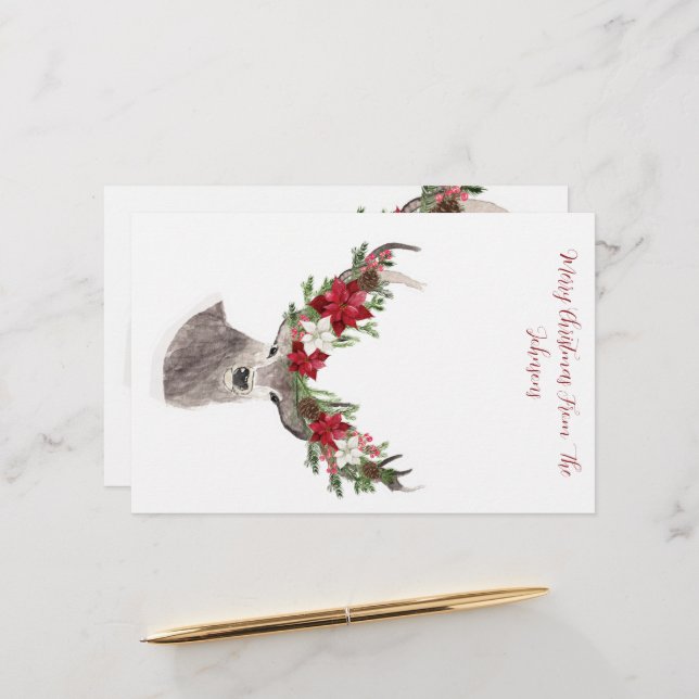 Frohe Weihnachts-Hirschgeschichten Briefpapier (Vorderseite/Rückseite Beispiel)