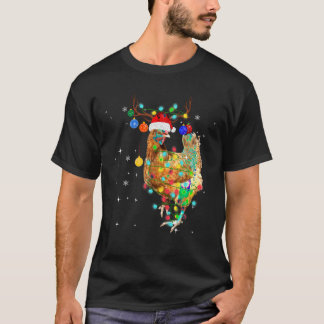 Frohe Weihnachts Hühnchen Shirt Weihnachtsmannmütz
