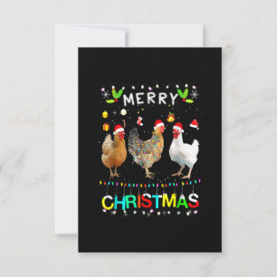 Frohe Weihnachts Hühnchen Shirt Weihnachtsmannmütz Dankeskarte