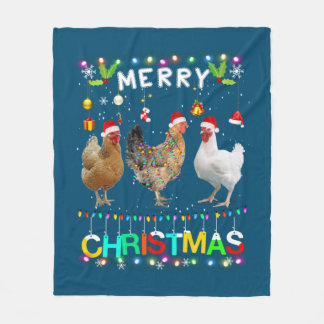 Frohe Weihnachts Hühnchen Shirt Weihnachtsmannmütz Fleecedecke