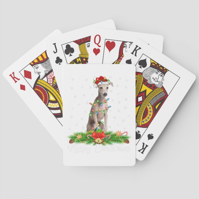 Frohe Weihnachts Hühnchen Shirt Weihnachtsmannmütz Spielkarten (Rückseite)