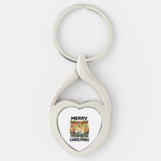 Frohe Weihnachts-Hühnchen-T-Shirt, Hühnchen Schlüsselanhänger