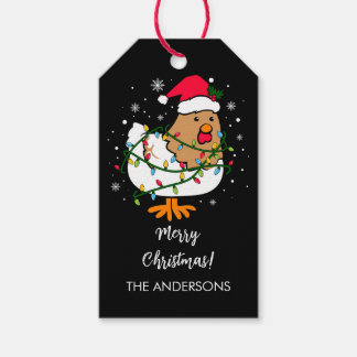 Frohe Weihnachts-Hühnchen Weihnachten Personalisie Geschenkanhänger