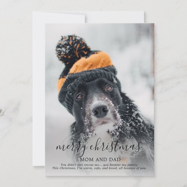 Frohe Weihnachts-Hund-Foto Feiertagskarte (Vorderseite)