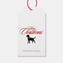 Frohe Weihnachts-Hund klassische Geschenkmarke