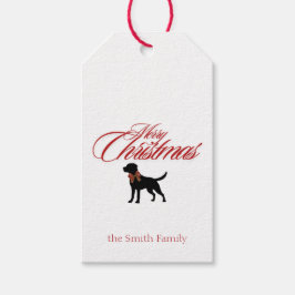 Frohe Weihnachts-Hund klassische Geschenkmarke Geschenkanhänger