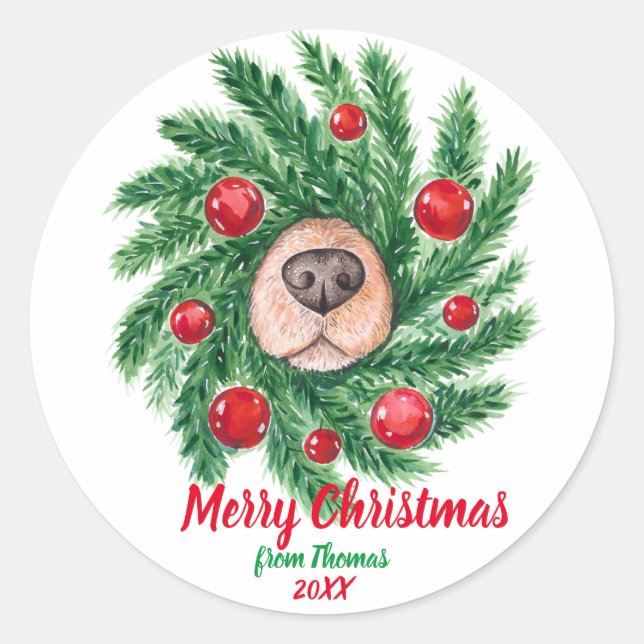 Frohe Weihnachts-Hund Lover Hunde Mama Hund Vater  Runder Aufkleber (Vorderseite)
