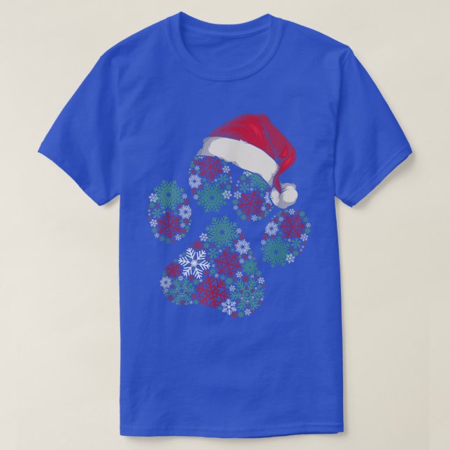 Frohe Weihnachts-Hund Paws Lights Weihnachtsmannmü T-Shirt (Design vorne)