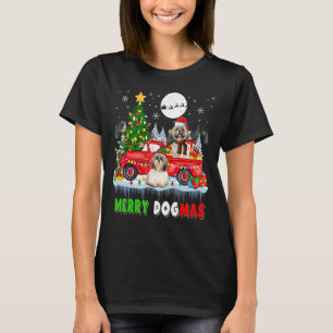 Frohe Weihnachts-Hund Santa Elf Shih Tzus auf Lief T-Shirt